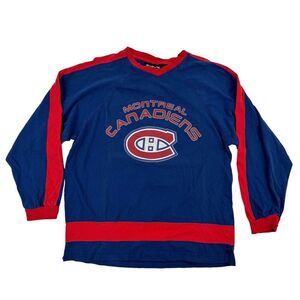 Vintage NHL Blue Line Montreal Canadians Long Sleeve Graphic T-Shirt Tee Size M